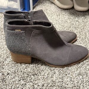 Toms Charcoal Ankle Booties
